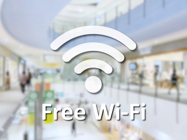 ショッピングモールのフリーWi-Fi